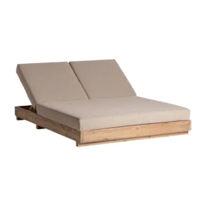 Tumbona de exterior de teca doble