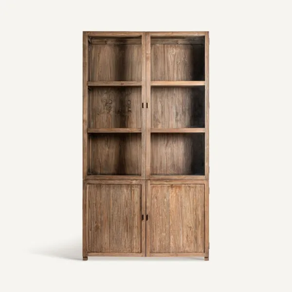 Vitrina de madera de teca reciclada Nysted 220 cm - Imagen 2