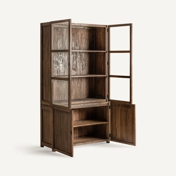 Vitrina de madera de teca reciclada Nysted 220 cm - Imagen 3