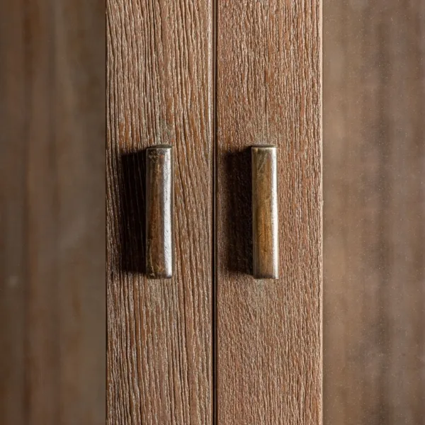 Vitrina de madera de teca reciclada Nysted 220 cm - Imagen 6
