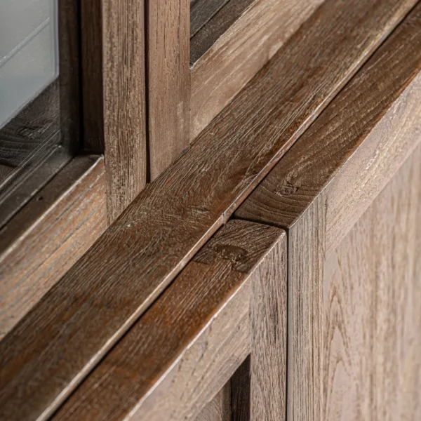 Vitrina de madera de teca reciclada Nysted 220 cm - Imagen 7