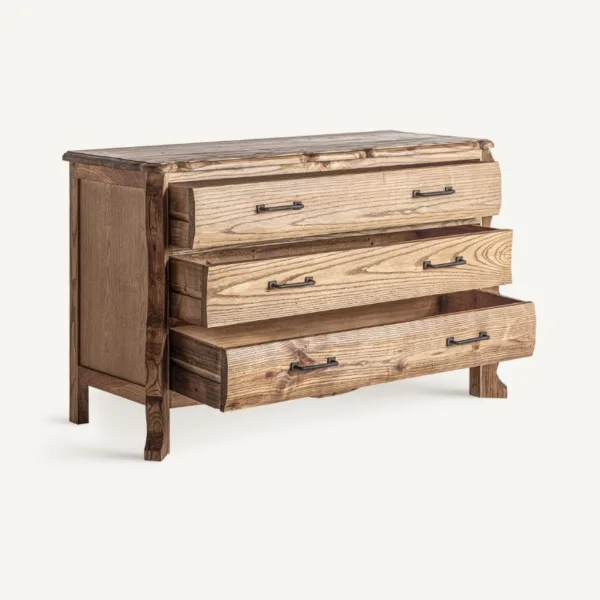 Cómoda de madera de olmo Brixton 130 cm - Imagen 3