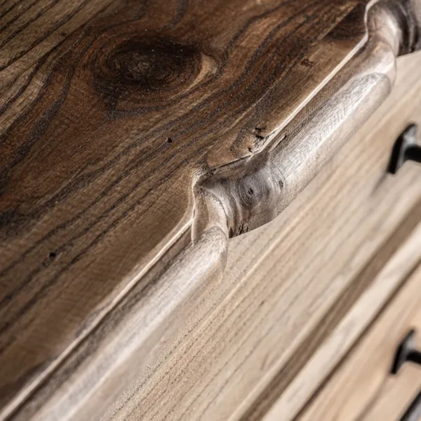 Cómoda de madera de olmo Brixton 130 cm - Imagen 5