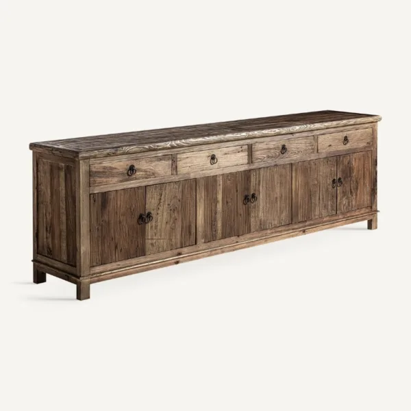 Aparador de madera de olmo grande Tuam 250 cm - Imagen 2