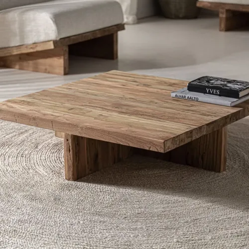 Mesa de centro de teca para exterior