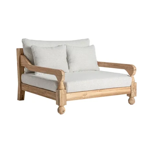 Sofá modular de exterior de teca