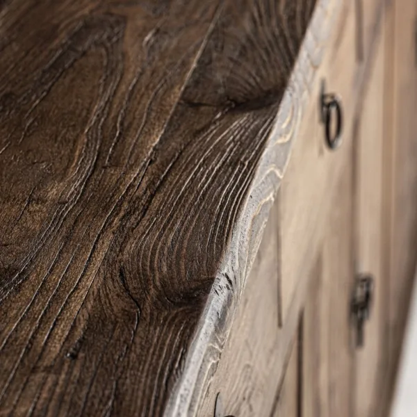 Aparador de madera de olmo grande Tuam 250 cm - Imagen 4