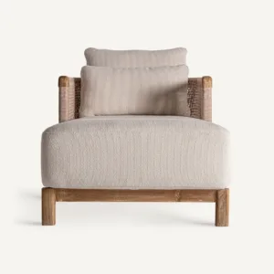 Chaise longue de exterior de teca y cuerda