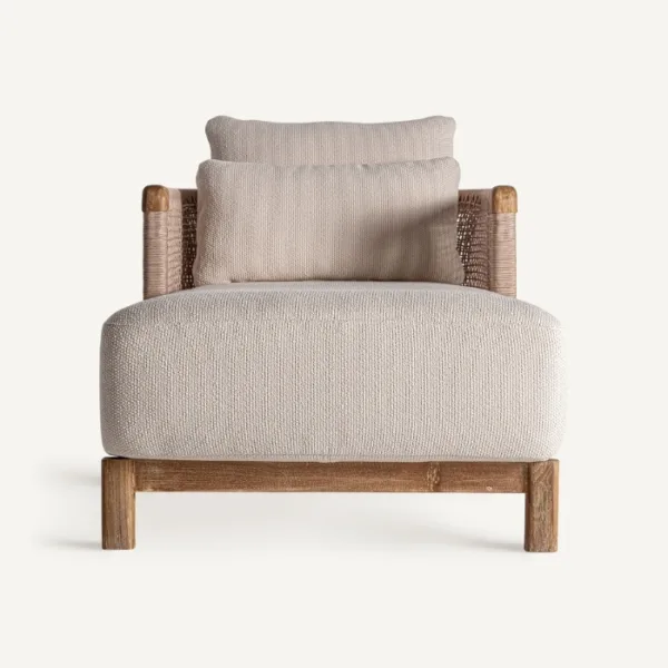 Chaise longue de exterior de teca y cuerda Trena - Imagen 2