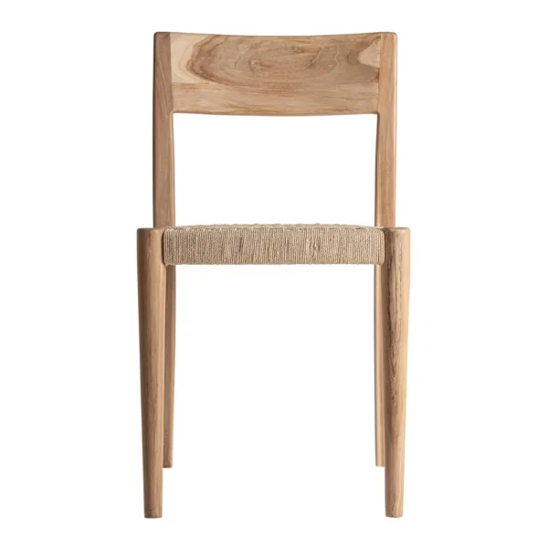 silla de fibra natural y madera de teca Caen