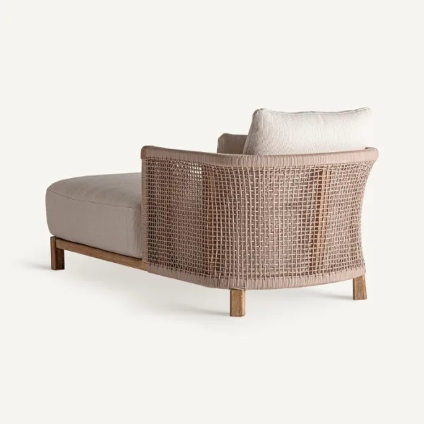 Chaise longue de exterior de teca y cuerda Trena - Imagen 4