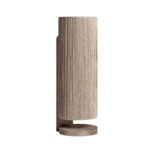 Lámpara de pie de madera y rafia Jacquard