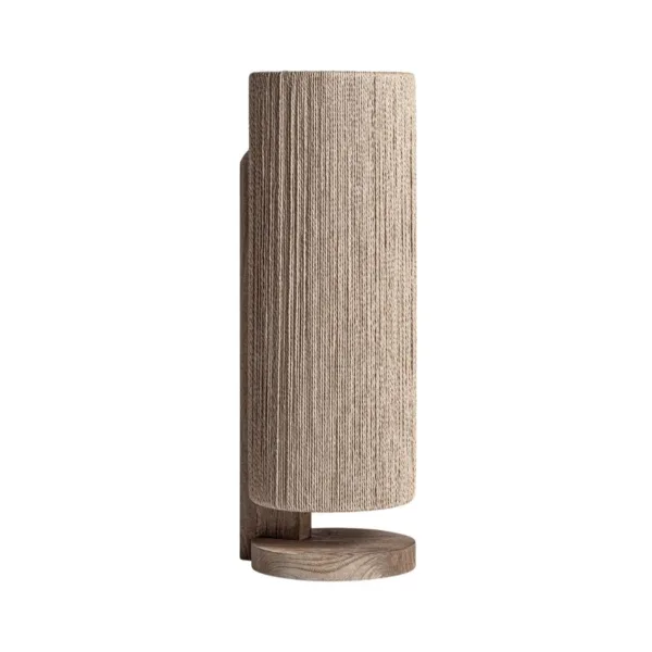 Lámpara de pie de madera y rafia Jacquard