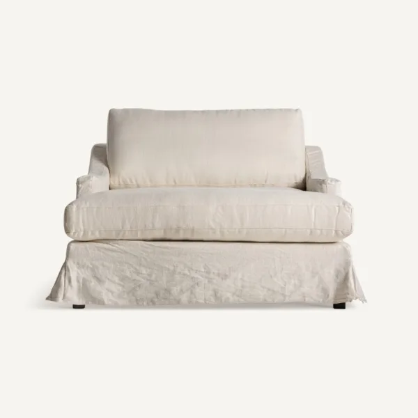 Chaise longue blanca de 2 plazas Kemence - Imagen 2