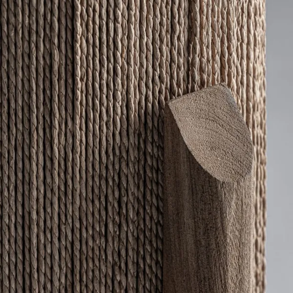 Lámpara de sobremesa de madera y rafia Jacquard - Imagen 3