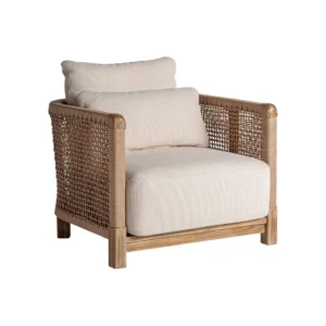 Sillón de exterior de teca y cuerda