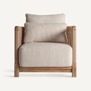 Sillón de exterior de teca y cuerda
