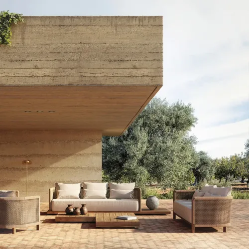 Sillón de teca y cuerda de exterior Trena