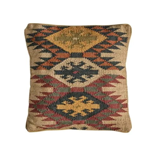cojín kilim de yute étnico