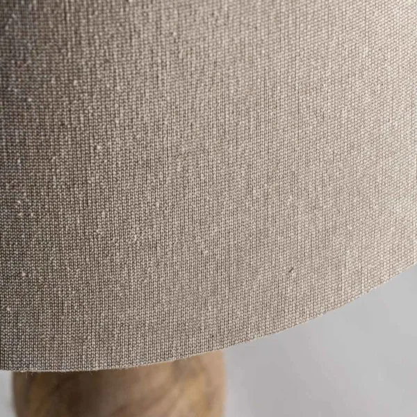 Lámpara de mesa de madera de mango y algodón - Imagen 3