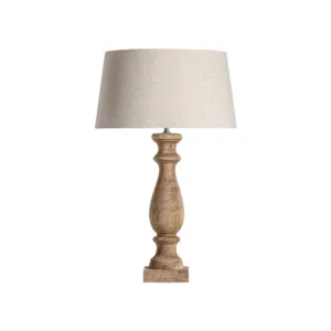 Lámpara de mesa de madera de mango y algodón