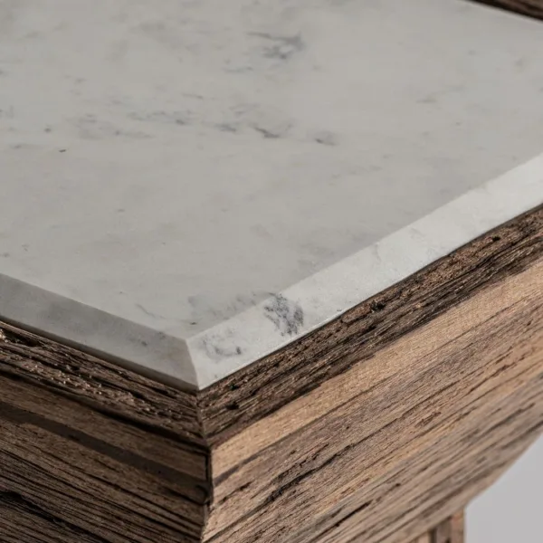 Mesa auxiliar de madera y mango Samsun - Imagen 3