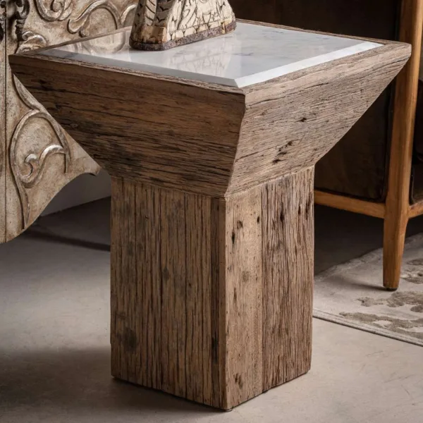 Mesa auxiliar de madera y mango Samsun - Imagen 6