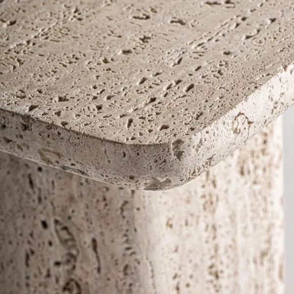 Mesa auxiliar Theuville de travertino - Imagen 3