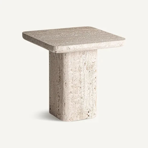 Mesa auxiliar Theuville de travertino - Imagen 2