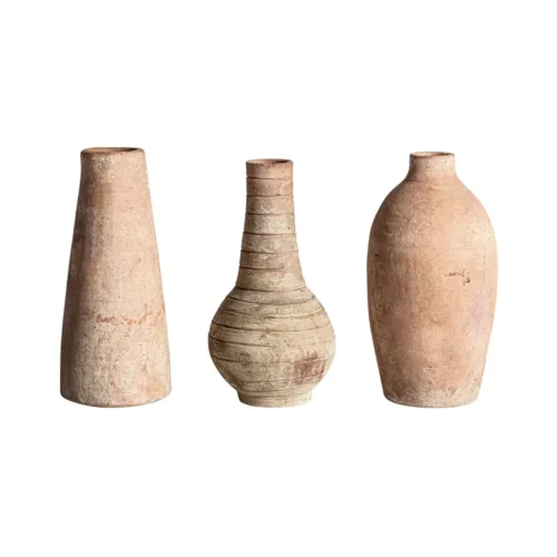Juego de 3 jarrones de terracota