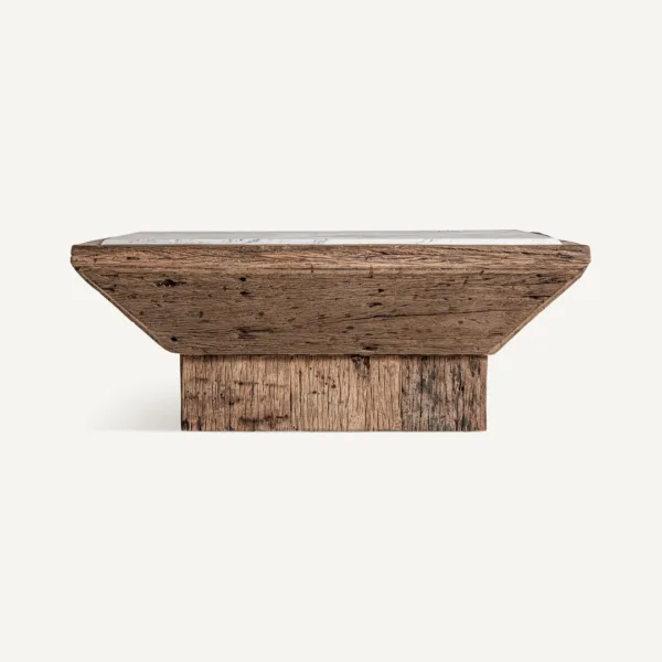 Mesa de centro Samsun de madera y mármol - Imagen 2
