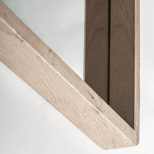 Espejo Jacquard cuadrado de madera de mango