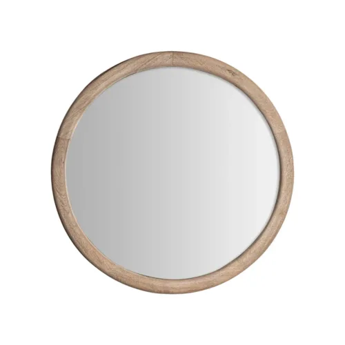 Espejo Jacquard redondo de madera de mango