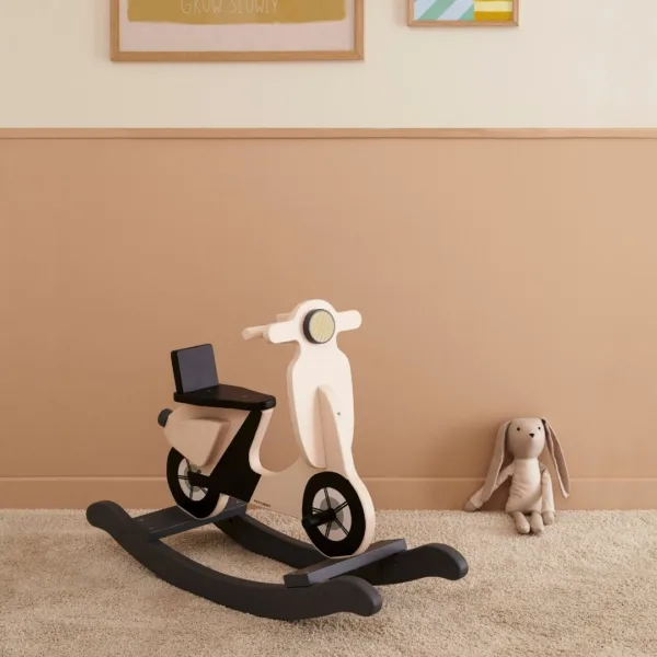 Balancín moto Vespa de madera (beige) - Imagen 5