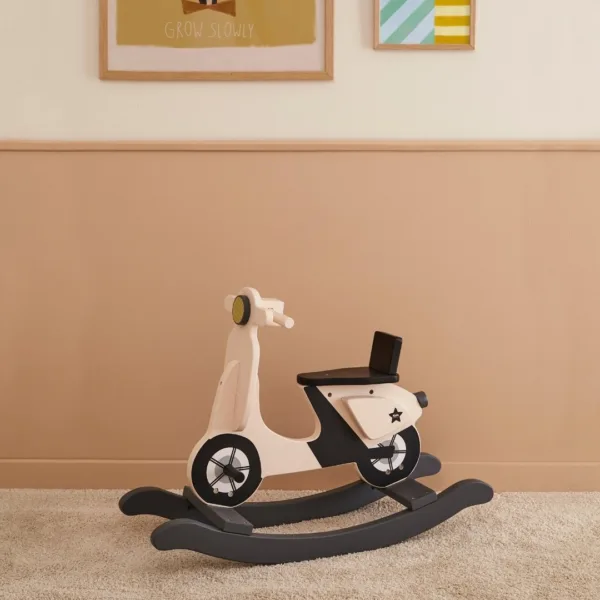 Balancín moto Vespa de madera (beige) - Imagen 3