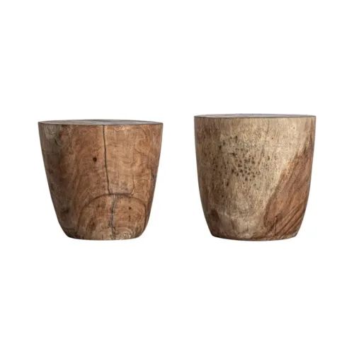 Mesa auxiliar de madera tropical Chitsa