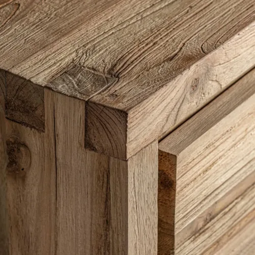 Mesita de noche de madera de teka reciclada 55 cm Lux