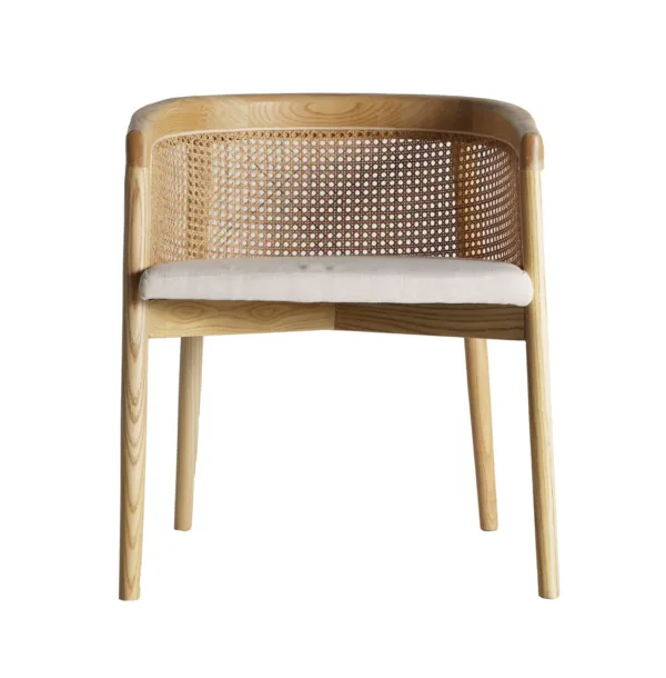Silla Vikan de madera de olmo y lino - Imagen 9