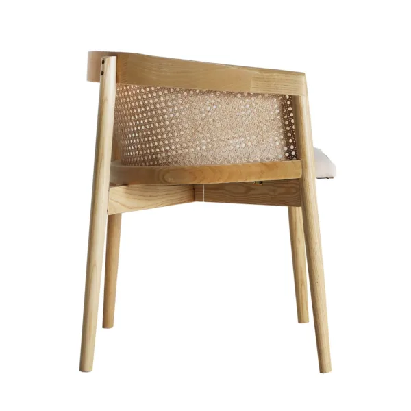 Silla Vikan de madera de olmo y lino - Imagen 8