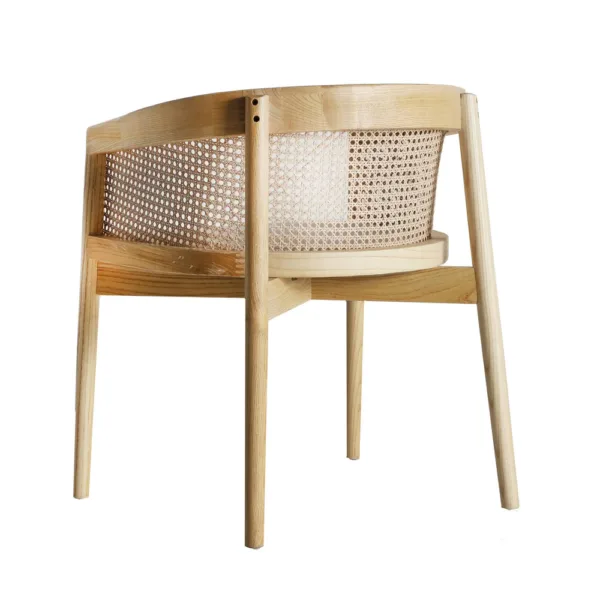 Silla Vikan de madera de olmo y lino - Imagen 7