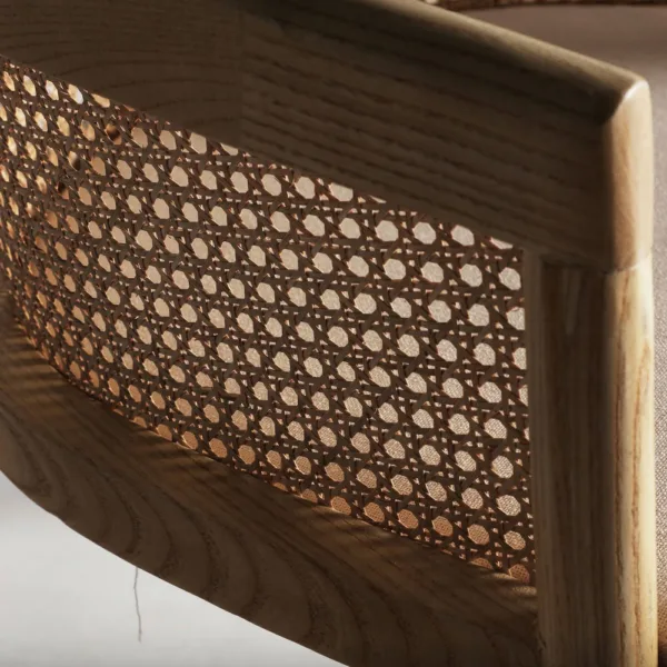 Silla Vikan de madera de olmo y lino - Imagen 4