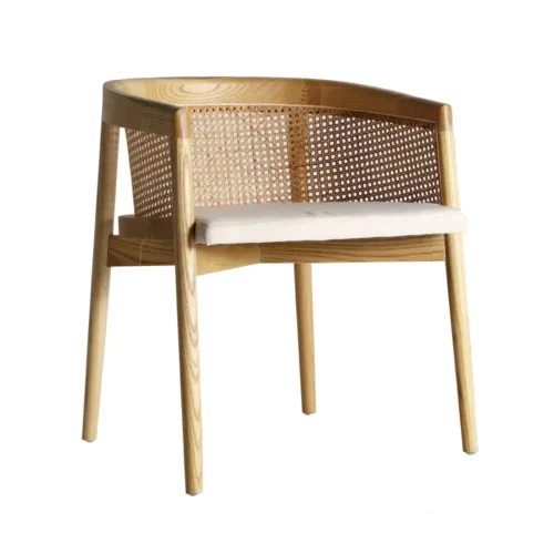 Silla Vikan de madera de olmo y lino