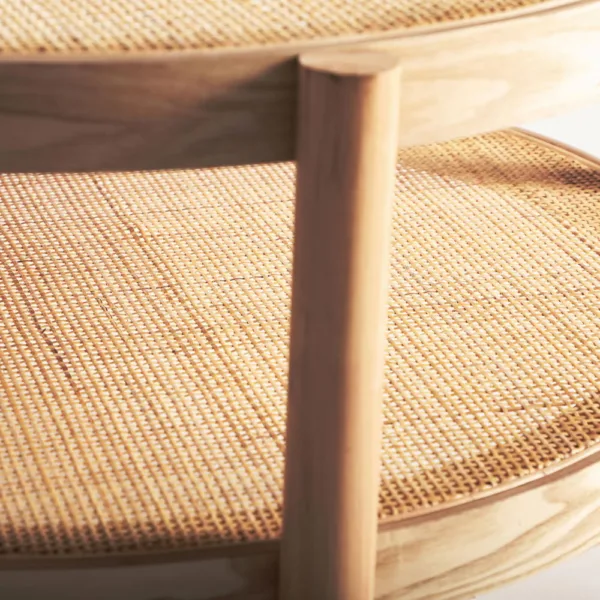 Mesa de centro Ikla de madera de fresno y ratán - Imagen 3