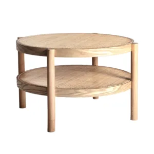 Mesa de centro Ikla de madera de fresno y ratán