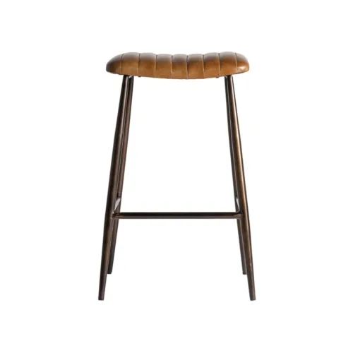 Taburete de piel y hierro Snasa