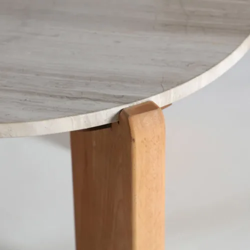 Mesa de centro Hirson de mármol y madera