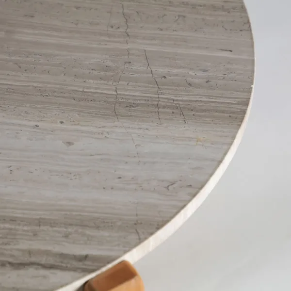 Mesa de centro Hirson de mármol y madera - Imagen 3