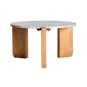 Mesa de centro Hirson de mármol y madera