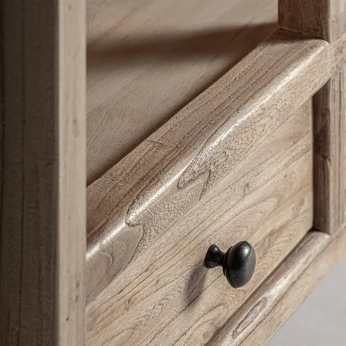 Librería de madera de olmo 120x38x190 cm Brecey