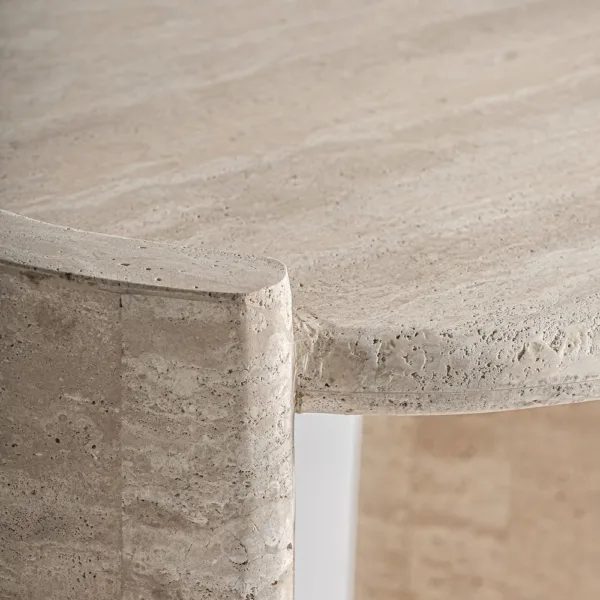 Mesa auxiliar de travertino Thiennes - Imagen 3